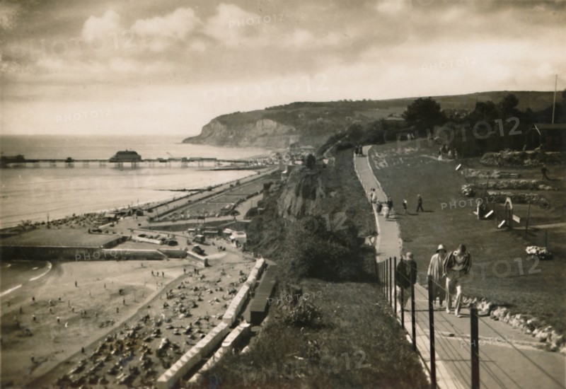 'Small Hope Bay and Shanklin Pier, I.W., from Cliff Walk', c1920. Creator: Unknown.