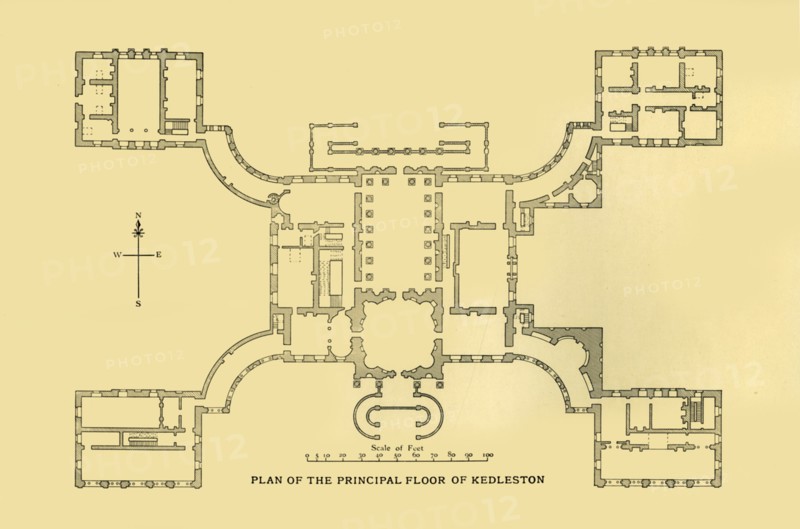 'Plan of the Principal Floor of Kedleston', 1925. Creator: Unknown.