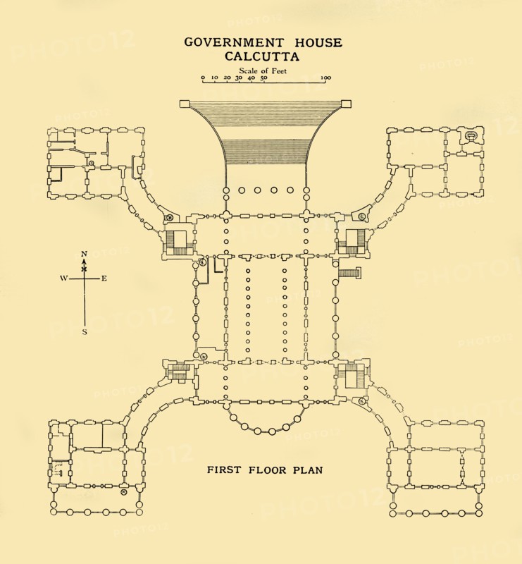 'Government House Calcutta - First Floor Plan', 1925. Creator: Unknown.