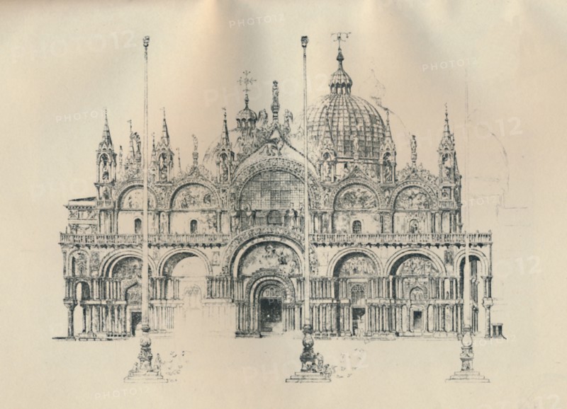 'Façade of St. Mark's', late 19th-early 20th century, (1925). Creator: William Monk.