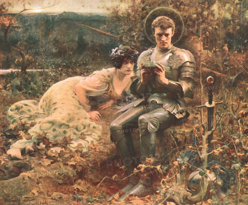 'The Temptation of Sir Percival', c1894, (c1902). Creator: Unknown.