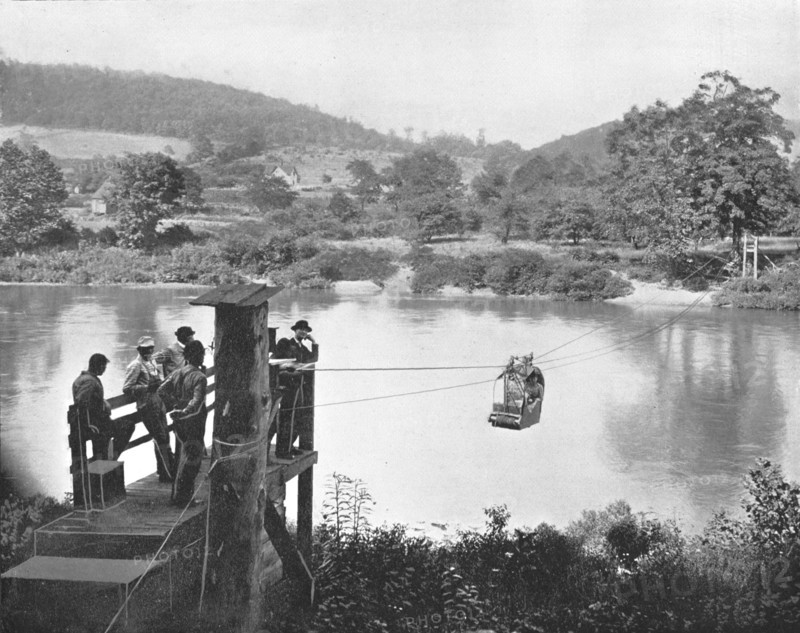 Cable Ferry, near La Colle, Pennsylvania, USA, c1900.  Creator: Unknown.