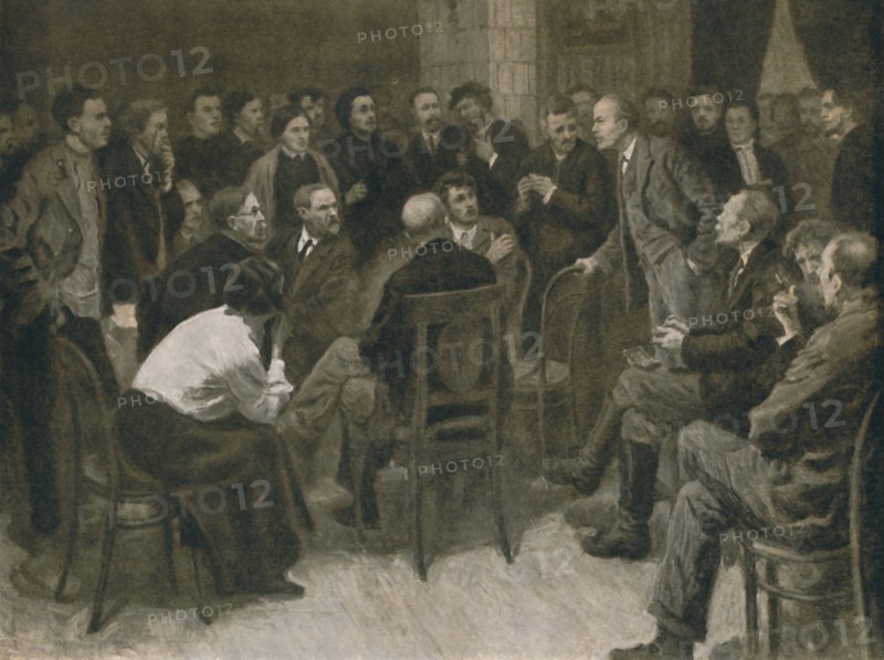'Lenin Debating with the Narodnik Vorontsov (1894)', (1939). Creator: Aleksandr Viktorovic Moravov.