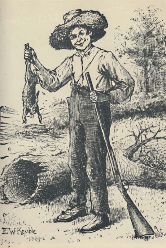 'Huckleberry Finn', 1884, (c1950). Creator: Edward Windsor Kemble.