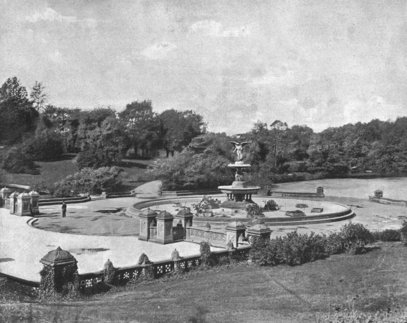 Bethesda Fountain, Central Park, New York, USA, c1900.  Creator: Unknown.