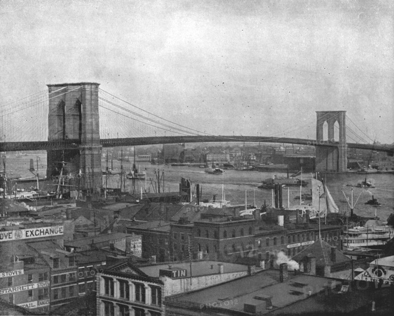Brooklyn Bridge, New York, USA, c1900.  Creator: Unknown.