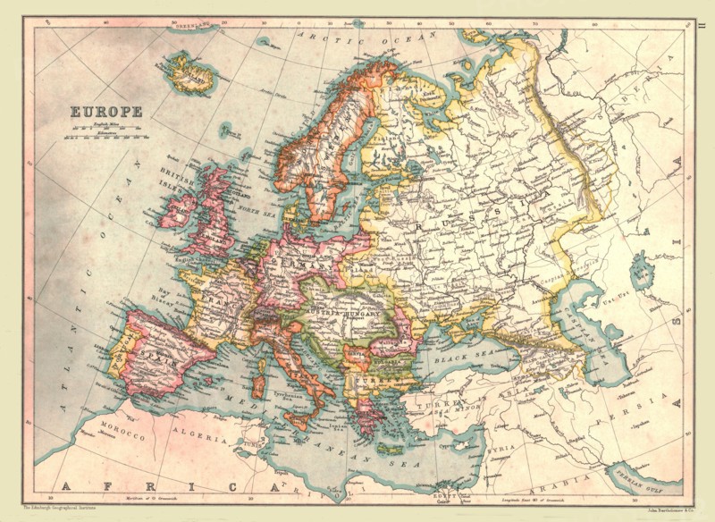 Map of Europe, 1902.  Creator: Unknown.