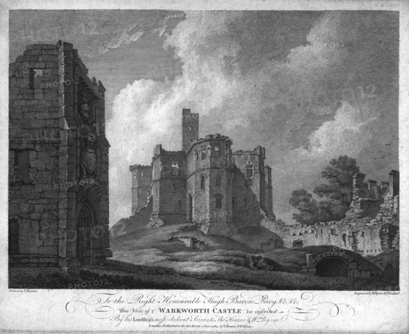 'Warkworth Castle', c1784. Creator: William Byrne.