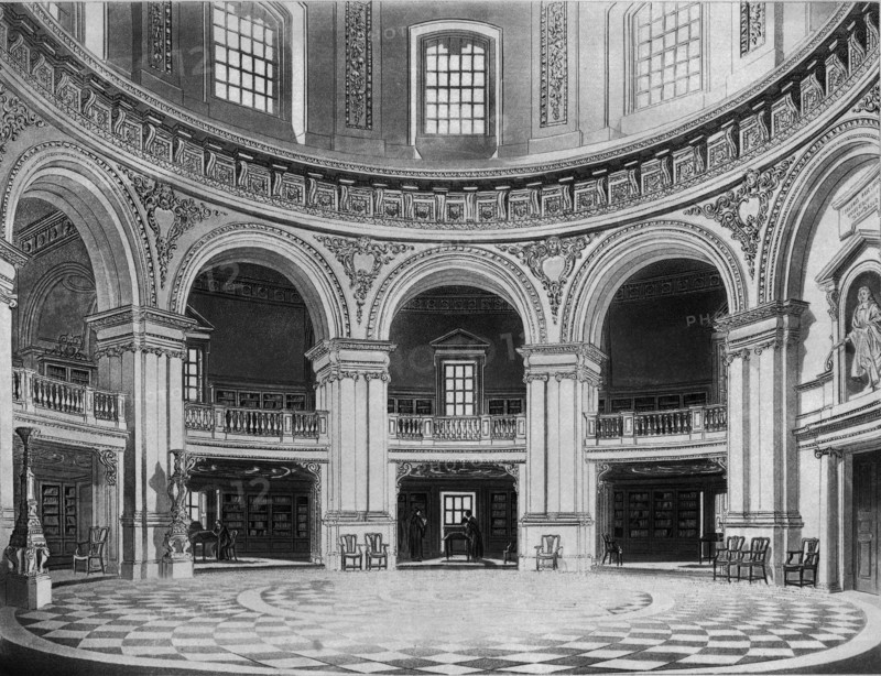 Interior of the Radcliffe Library, c1813.  Creator: J Bluck.