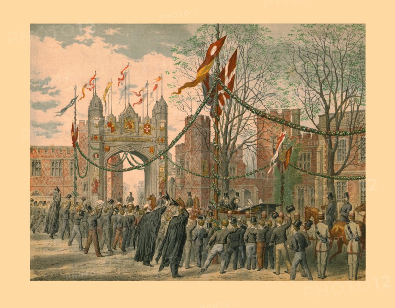 Eton School and the 'Boy's Arch', 1863. Creator: Unknown.