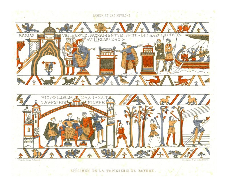 Sections of the Bayeux Tapestry. Creator: Adolphe Maugendre.