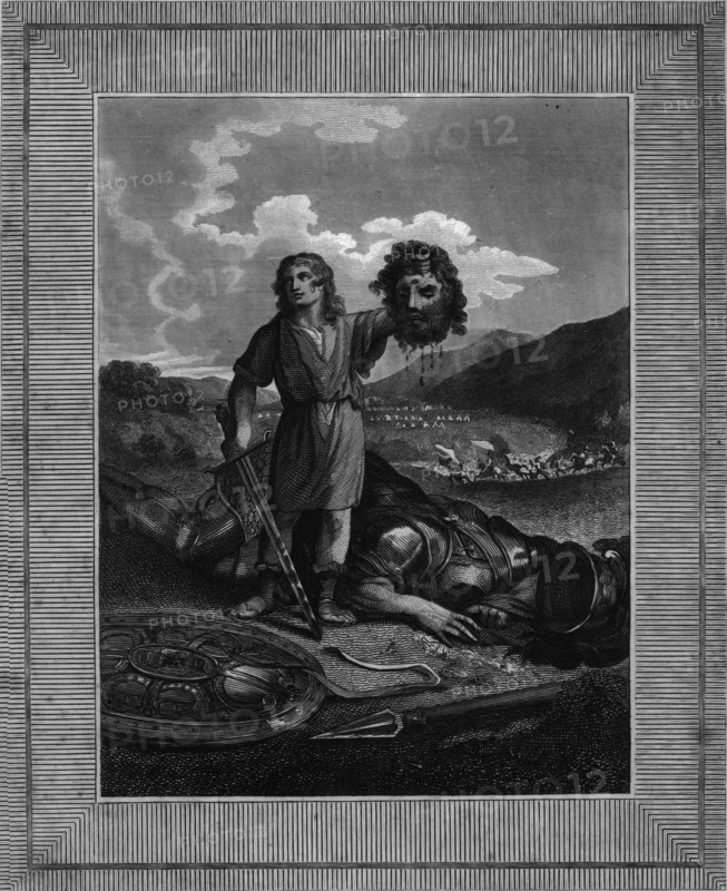 David's victory over Goliath, (early 19th century). Creator: Warren.