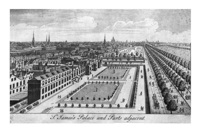 'St. James's Palace and Parts adjacent', 1736. Creator: William Henry Toms.