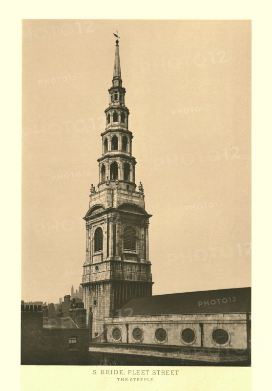 'St Bride, Fleet Street, The Steeple', mid-late 19th century. Creator: Unknown.