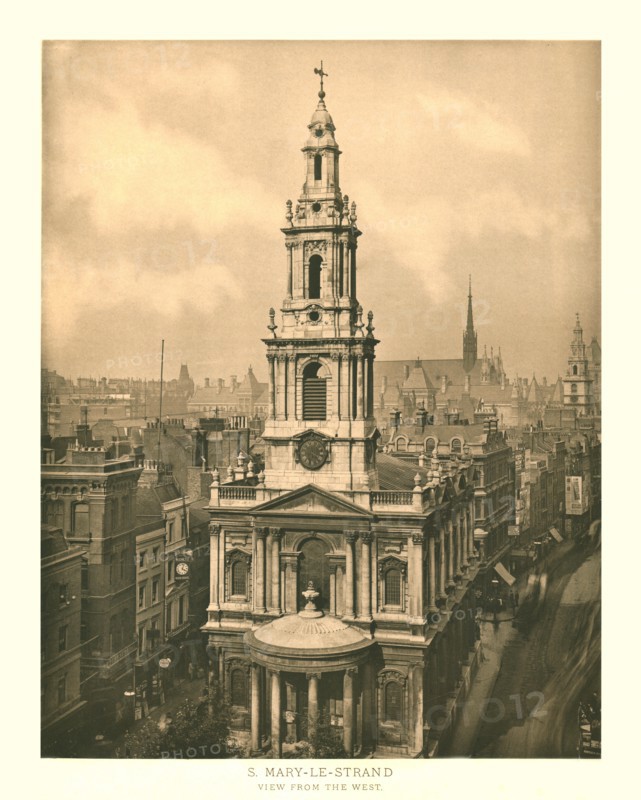 'St Mary-le-Strand, View from the West', mid-late 19th century.  Creator: Unknown.