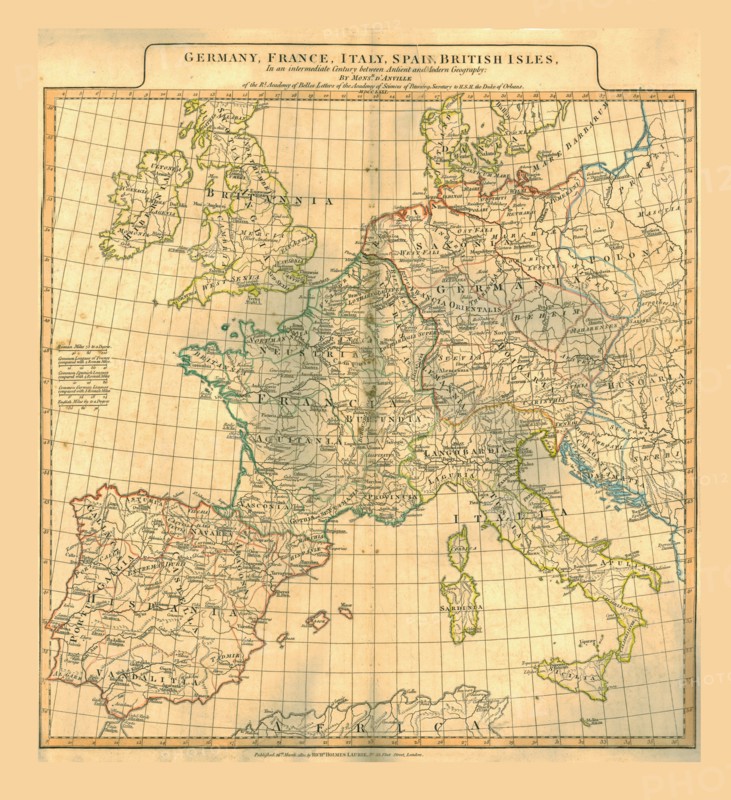 Map of Europe, 1821. Creator: Unknown.