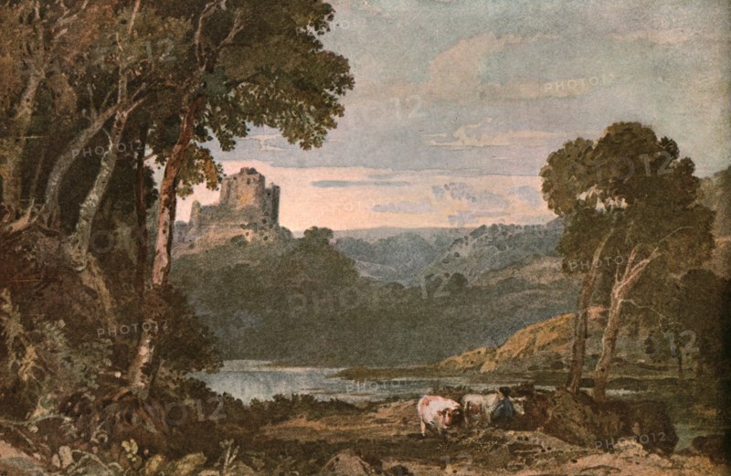 'A River Scene with Cows', (c1900).  Creator: Unknown.