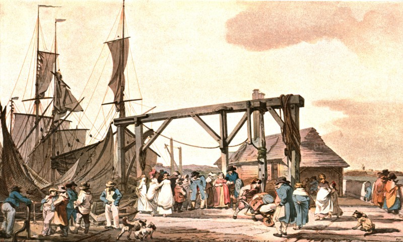 'Arrival of the Hoy at Margate', 1808, (c1900).  Creator: Unknown.