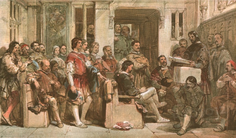 'Prayers in the Baron's Hall', (c1900).  Creator: Unknown.