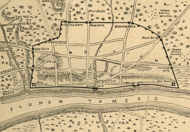 'Plan of Roman London', (1897). Creator: Unknown.