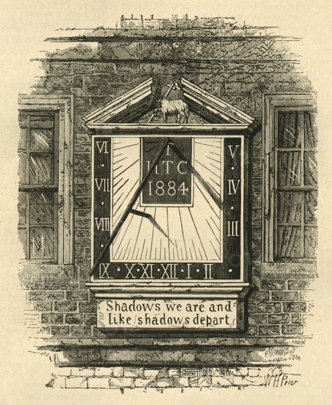 'Sun-Dial in the Temple, 1885', (1897). Creator: Unknown.