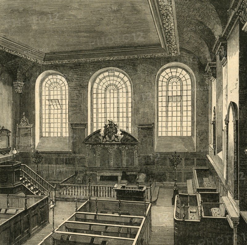 'Interior of St. Michael's, Wood Street, 1876', (1897). Creator: Unknown.
