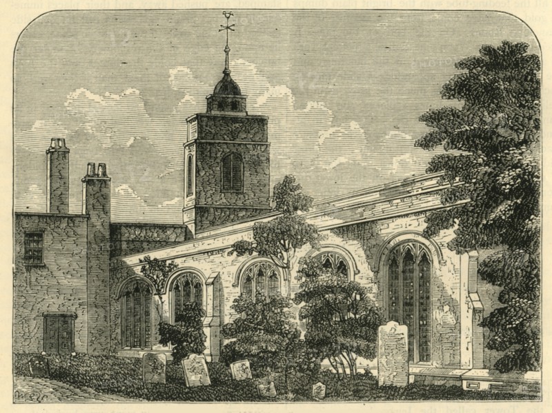 'The Church of Allhallows, Barking, in 1750', (c1872). Creator: Unknown.