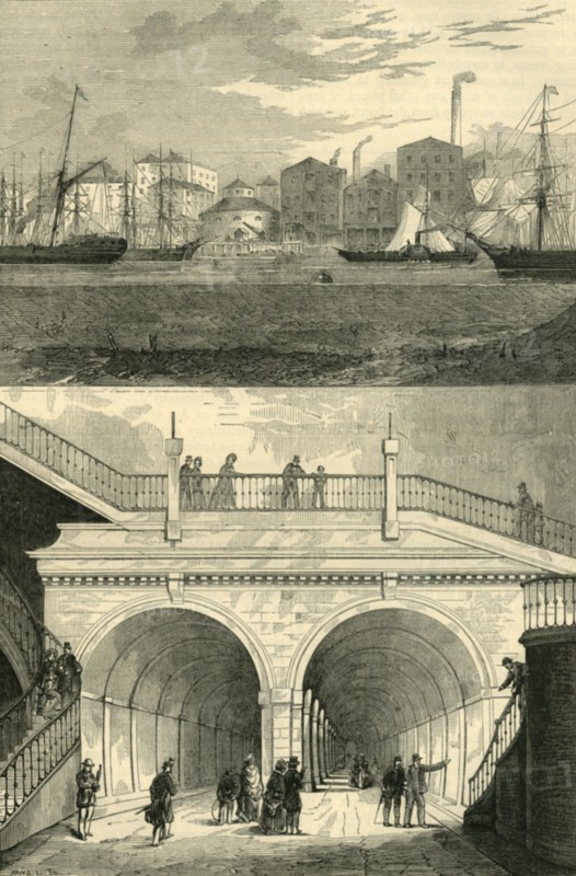 'The Thames Tunnel (as it appeared when originally opened for traffic)', (c1872). Creator: Unknown.
