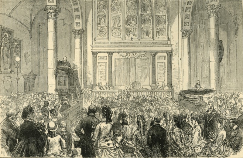 'The Flower Sermon in St. Catherine Cree Church', c1872. Creator: Unknown.