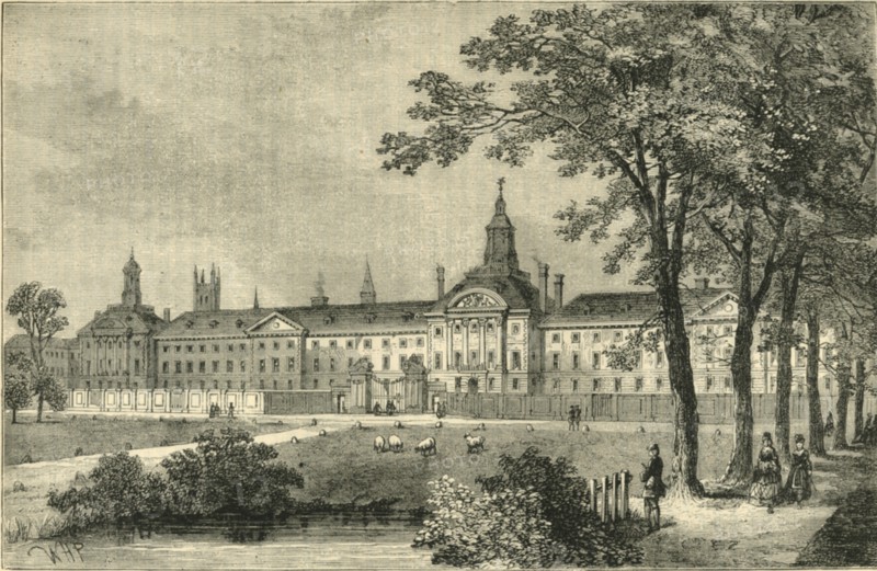 'Old Bethlehem Hospital, Moorfields about 1750', (c1872). Creator: Unknown.