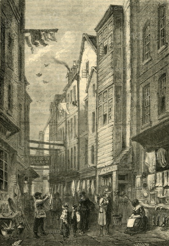 'Field Lane about 1840', (c1872). Creator: Unknown.