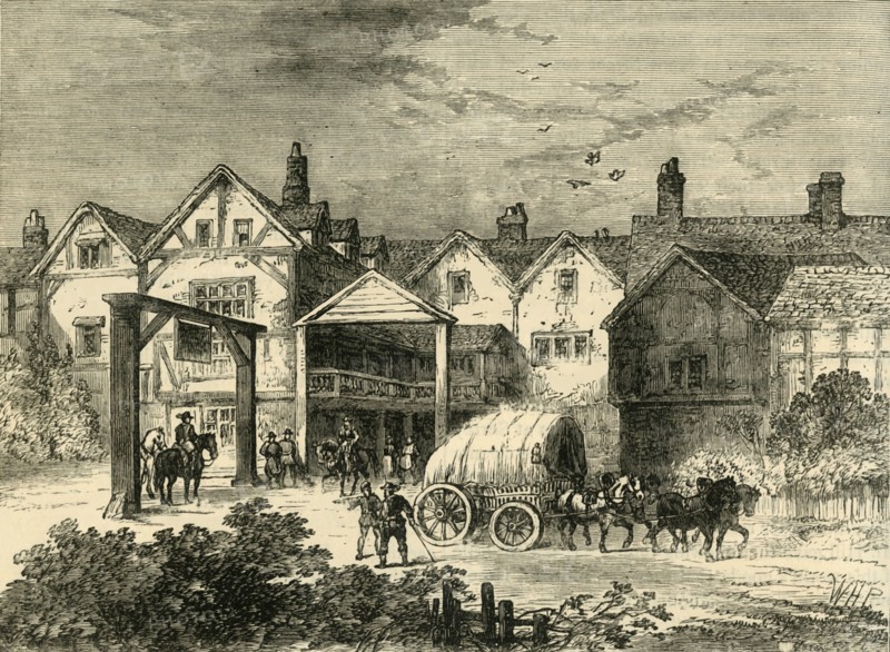 'The Old Tabard Inn, in the Seventeenth Century', (c1878). Creator: Unknown.