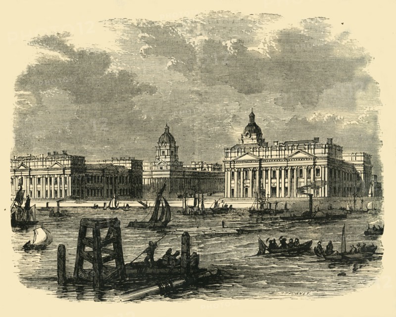'Greenwich Hospital, from the River', (c1878). Creator: Unknown.