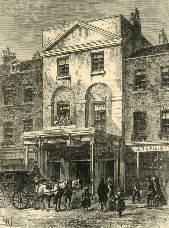 'Entrance to Astley's Theatre in 1820', (c1878). Creator: Unknown.