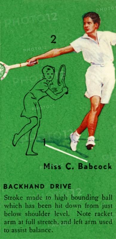 'Miss C. Babcock - Backhand Drive', c1935. Creator: Unknown.