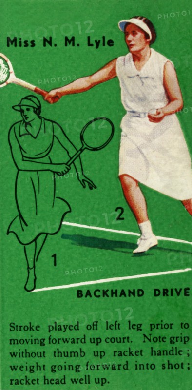 'Miss N. M. Lyle - Backhand Drive', c1935. Creator: Unknown.