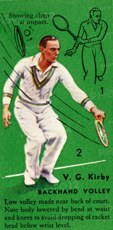 'V. G. Kirby - Backhand Volley', c1935. Creator: Unknown.