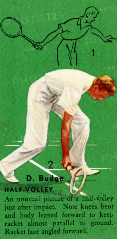 'D. Budge - Half-Volley', c1935. Creator: Unknown.