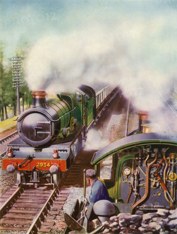 'Passing at Speed. An unusual view from the tender of a goods engine', 1935-36. Creator: Unknown.
