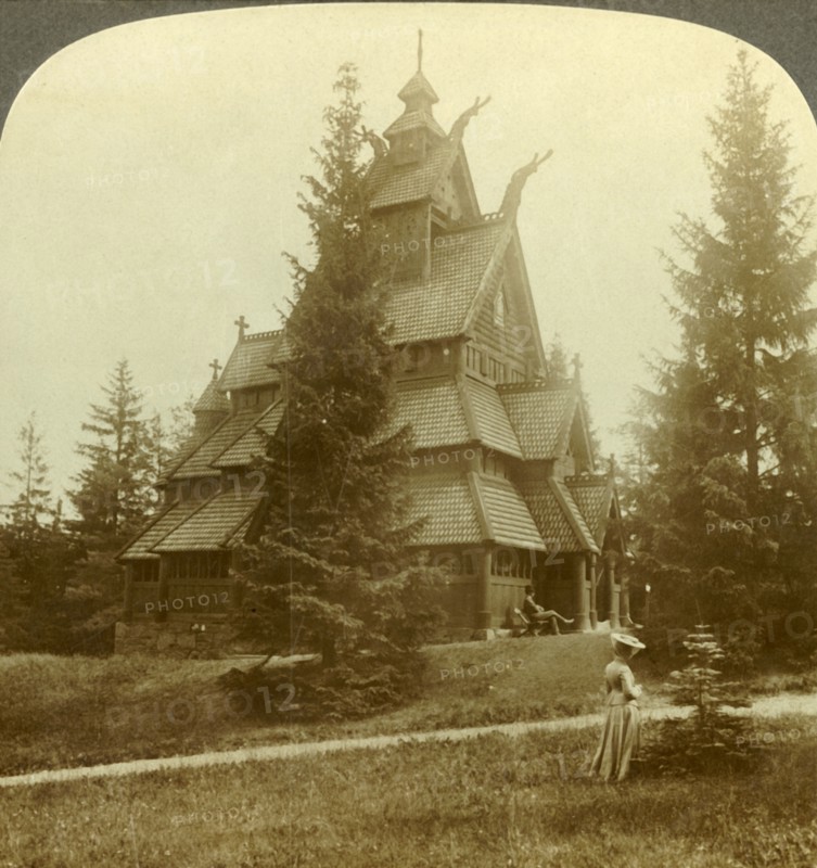 'The old Church of Gol, a quaint 12th cent. Building at Osoarshal, Norway', c1905. Creator: Unknown.
