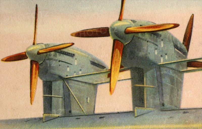 Small-diameter wooden aircraft propellers, 1932.  Creator: Unknown.