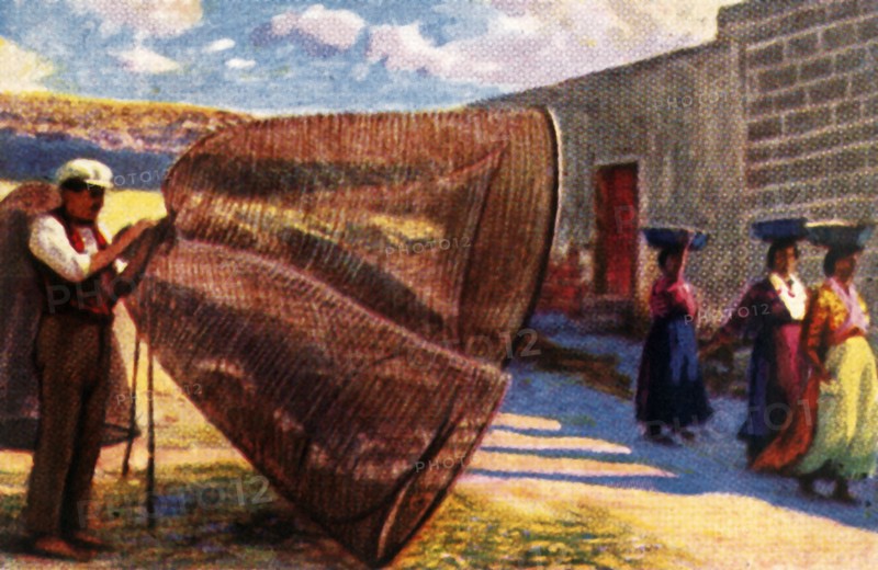 Drying the nets, Malta, c1928. Creator: Unknown.