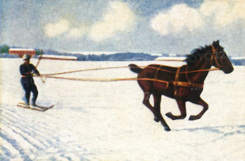 Skijöring in Sweden, c1928. Creator: Unknown.