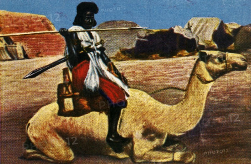Sudanese warrior riding a camel, c1928. Creator: Unknown.