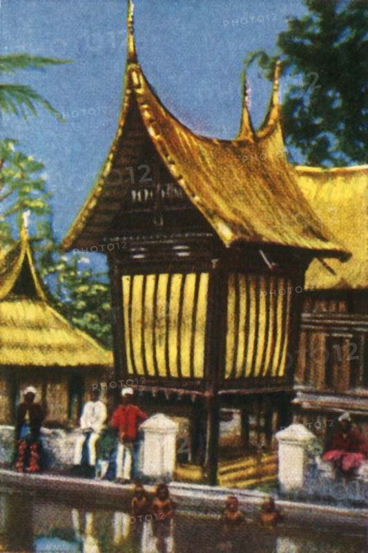 Traditional thatched rice barn, Padang, Sumatra, c1928.  Creator: Unknown.