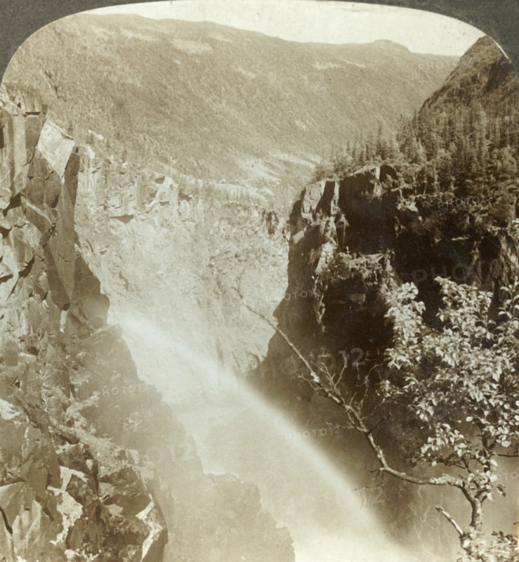 'Rainbow in the spray of the Rjukanfos, Norway', c1905. Creator: Unknown.