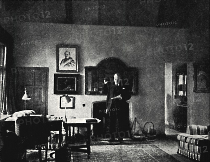 'Mr. Churchill in His Study at Westerham', 1930s, (1945). Creator: Unknown.