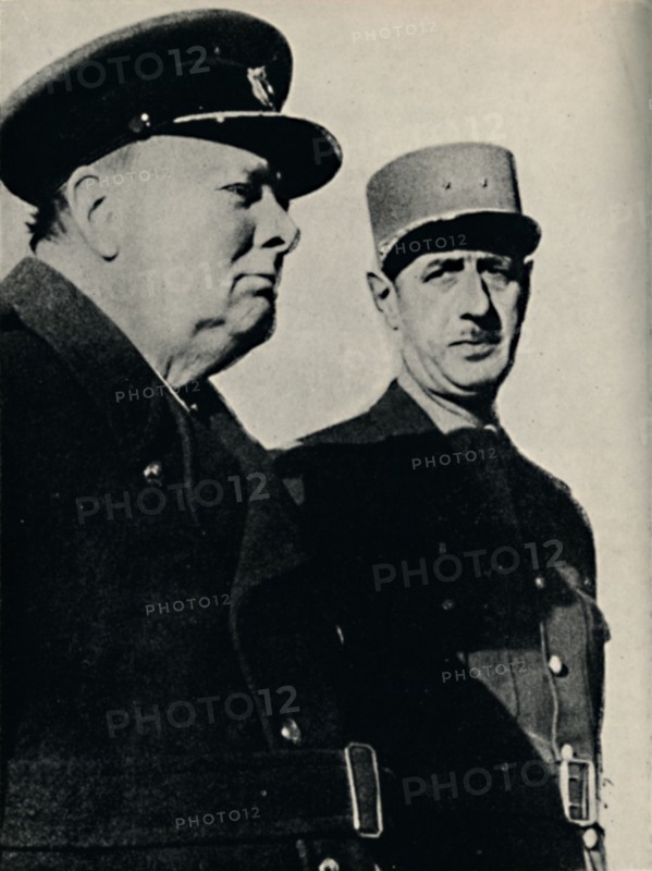 'Winston Churchill and General De Gaulle', June 1940, (1945). Creator: Unknown.