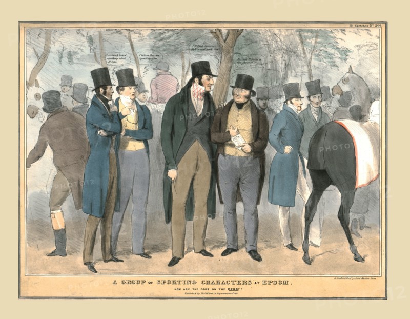 'A Group of Sporting Characters at Epsom', c1832.  Creator: Unknown.