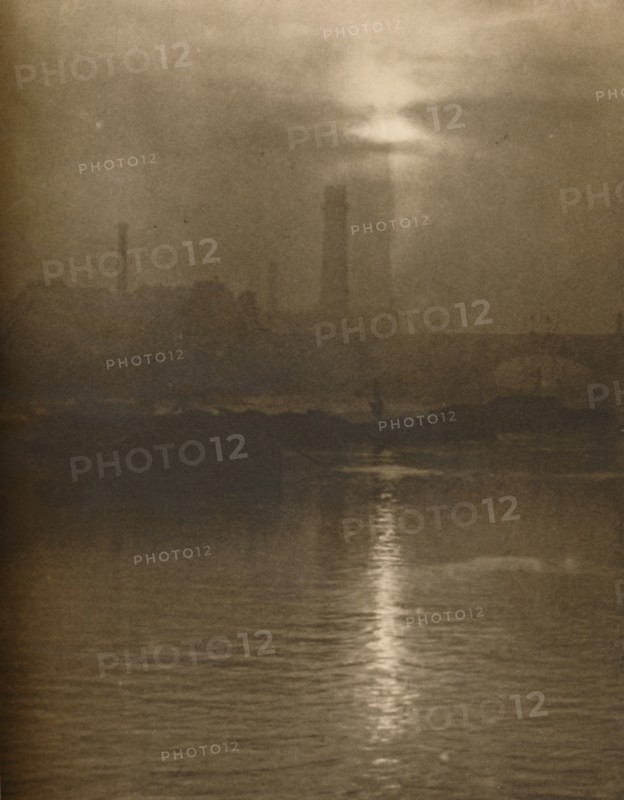 'Mists of a London Evening on the Surrey Shore By Waterloo Bridge', c1935. Creator: Huson.